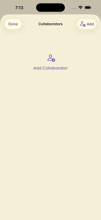 The Collaborators screen before anyone has been invited