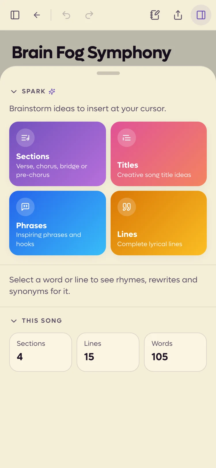 A phone browser with the writing tools open as a sheet from the bottom